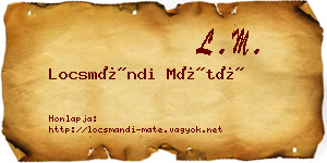 Locsmándi Máté névjegykártya