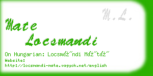 mate locsmandi business card